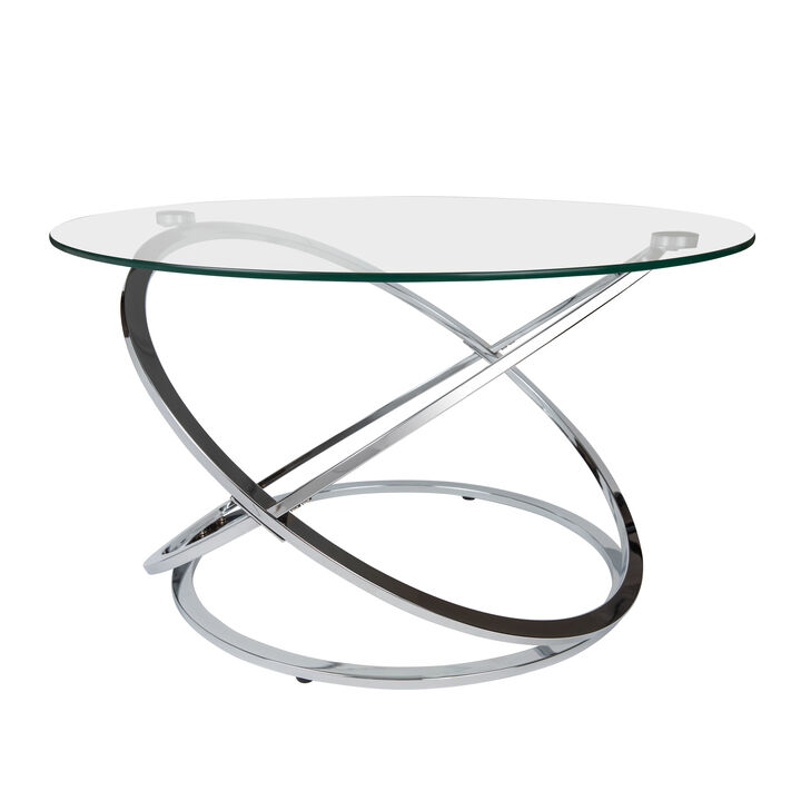 Galaxy Tempered Glass Round Coffee Table