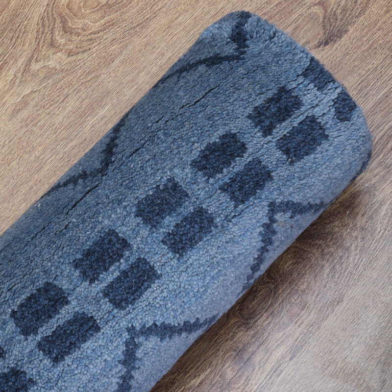 HAND KNOTTED WOOL Geometric AREA RUGS  - Rectangle Shape, Geometric Modern, Medium Pile Handmade Area Rugs for Living Room, Bed Room (N01117) image number 6