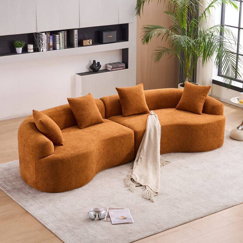 Merax Curved Boneless Sofa Couches Sleeper for Living Room