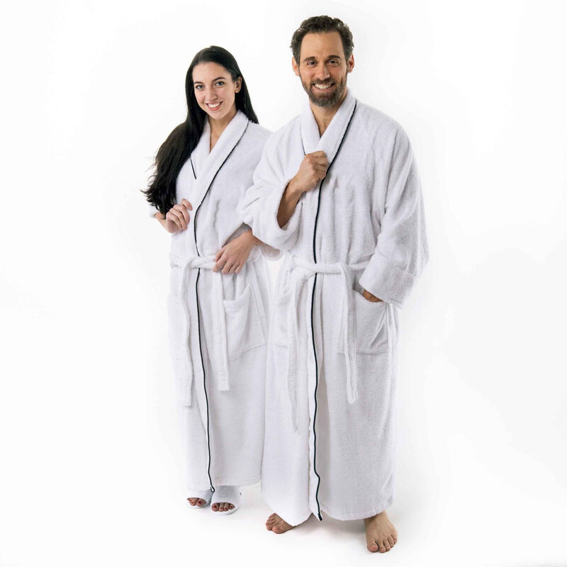 Cotton Embroidered Bath Robe with Letter Y for Men and Women image number 2