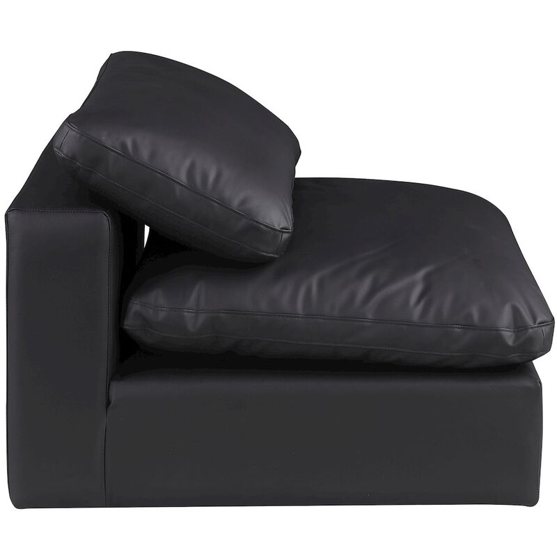 Meridian Furniture Comfy Black Vegan Leather Modular Armless Chair