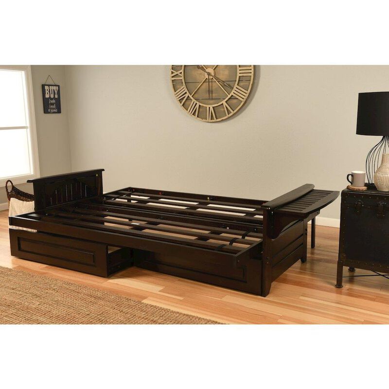 Phoenix Frame Queen-Espresso Finish-Oregon Trail Java Mattress-Storage Drawers