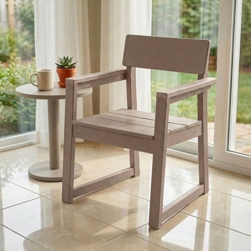 WOW PIONEER All-Weather HDPE Outdoor Dining Armchairs Durable Patio Seating with Backrest and Armrests for Backyard Deck Porch Garden Outdoor Spaces image number 2