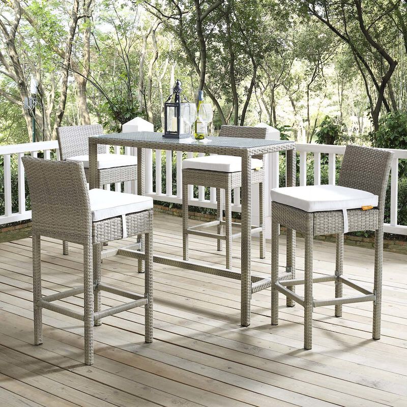 Conduit Outdoor Patio Wicker Rattan Bar Stool Set of 4 image number 4