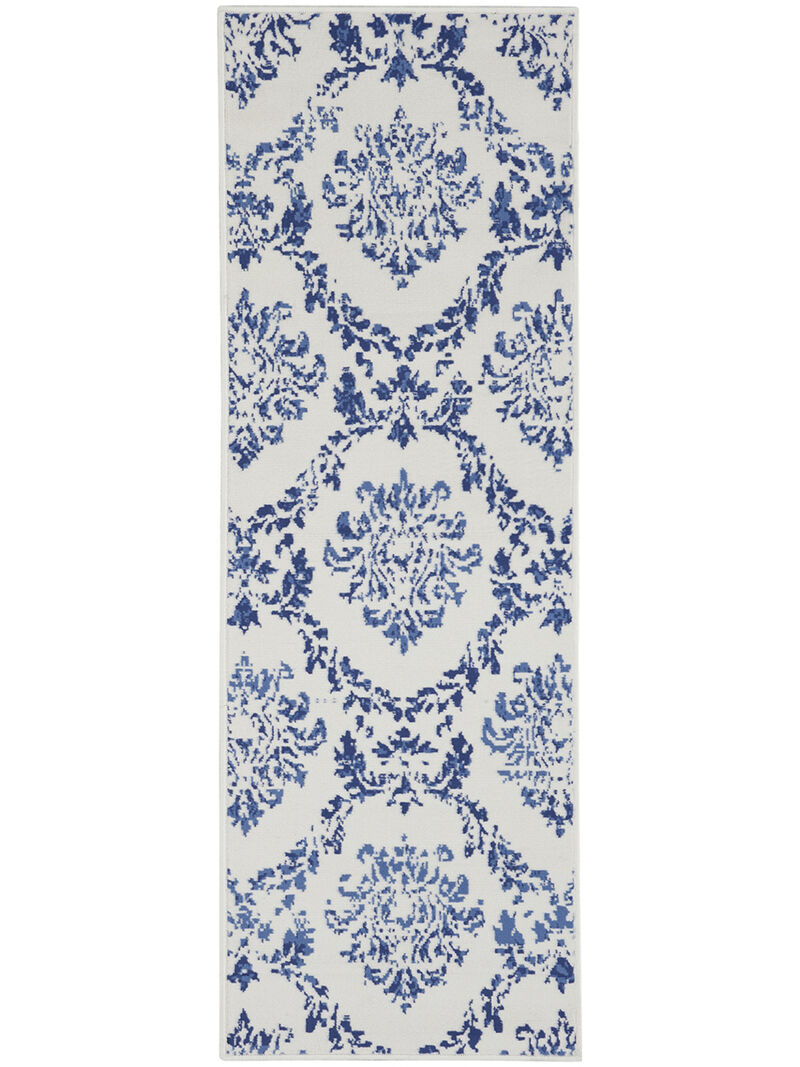 Whimsicle WHS01 Ivory/Navy 2' x 6' Rug
