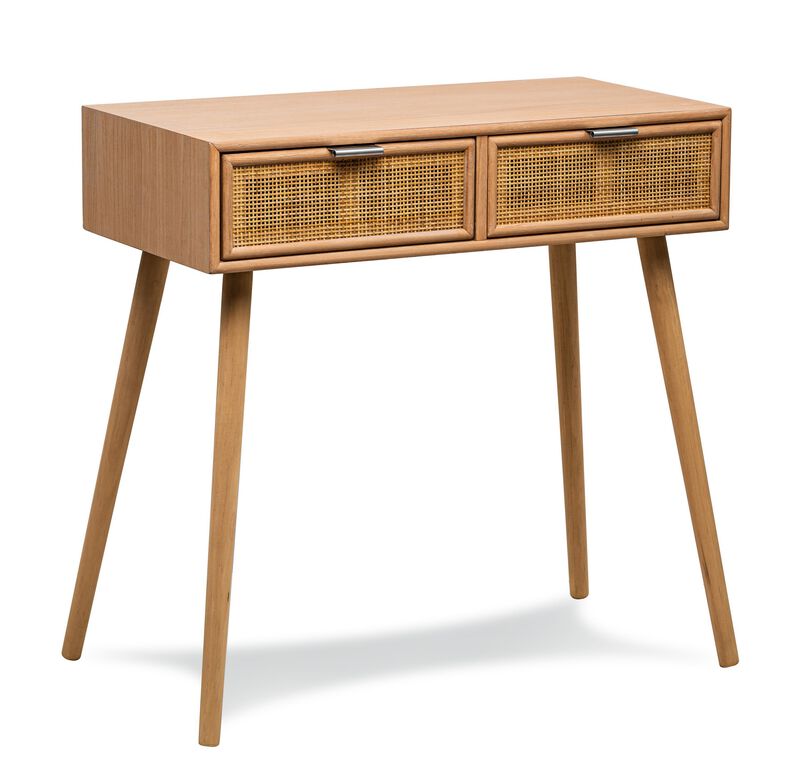 Scandinavian Wooden Console Table with 2 Drawers