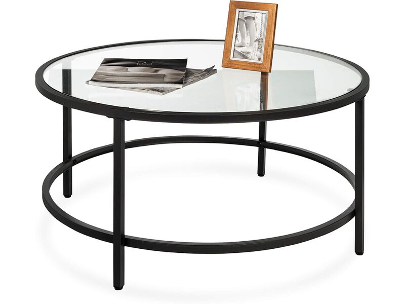 Best Choice Products Modern Round Tempered Glass Accent Side Coffee Table