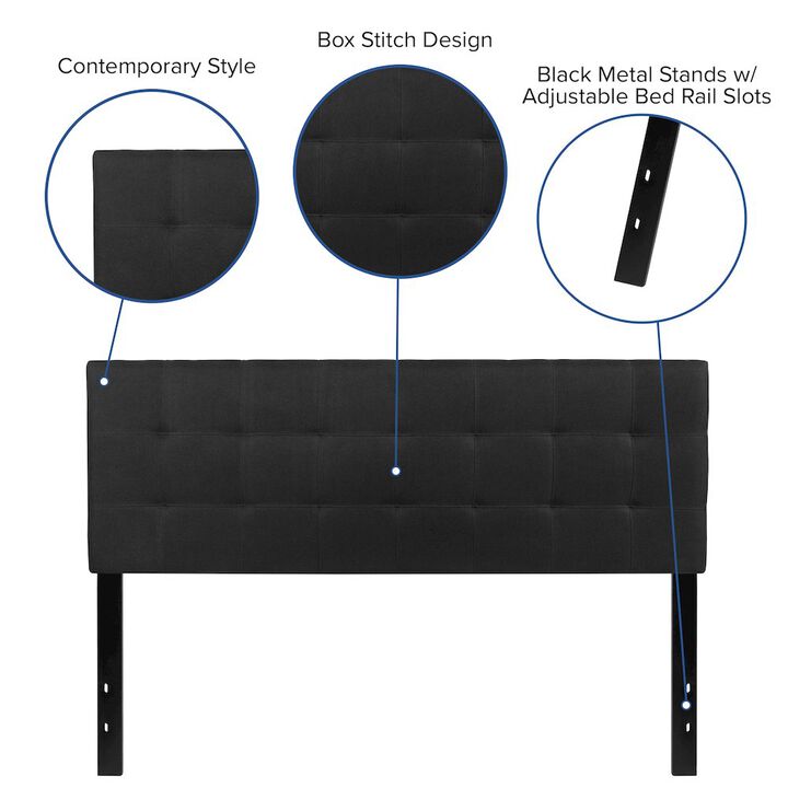 Flash Furniture Tufted Upholstered Queen Size Headboard in Black Fabric