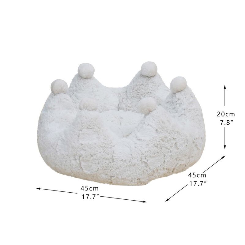 Petpals White Crown Cat Bed with Removable, Washable Bed