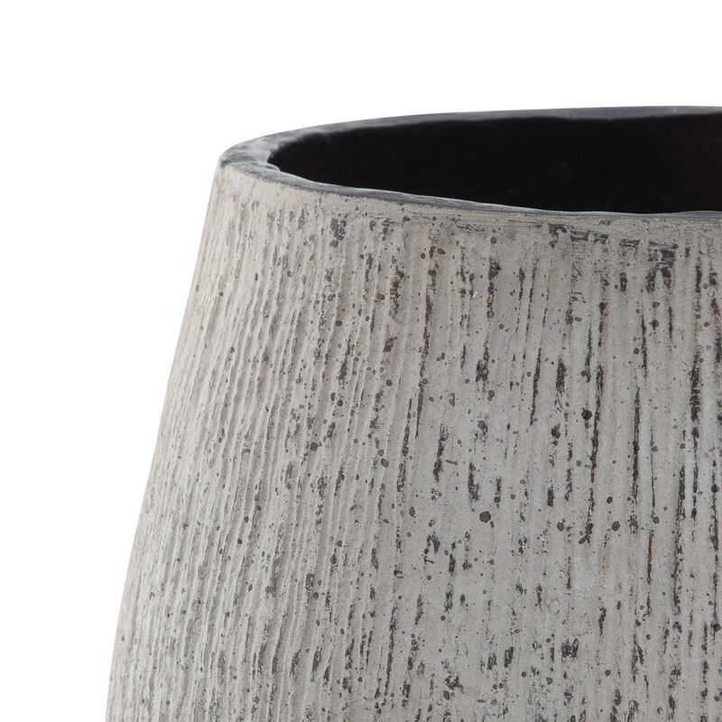 Mony 10 Inch Tabletop Decorative Flower Vase, Home Accessory, White Brown - Benzara