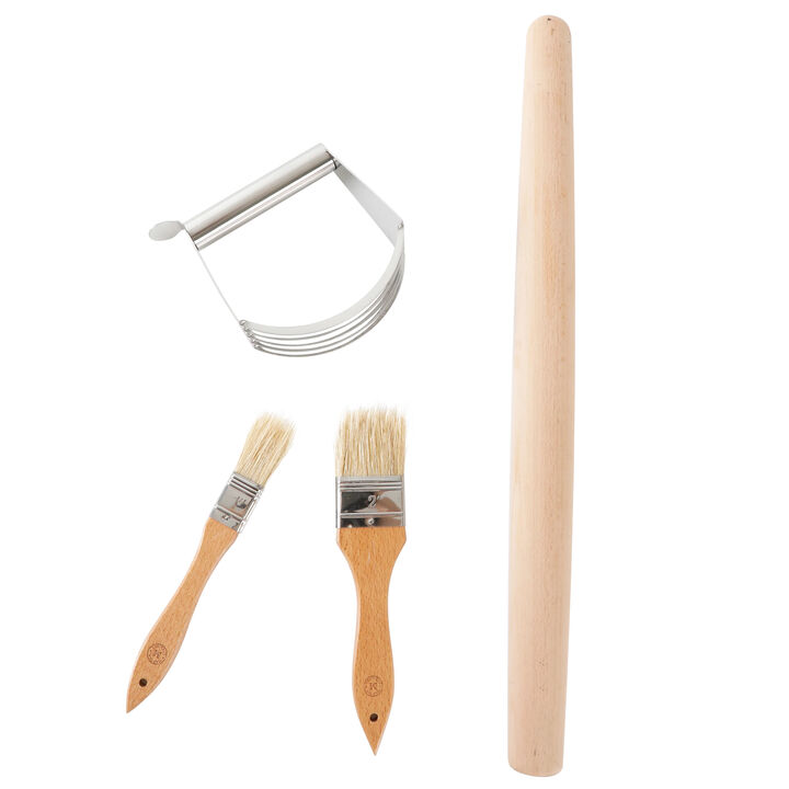 Martha Stewart 4 Piece Wood and Stainless Steel Baking Gadget Set