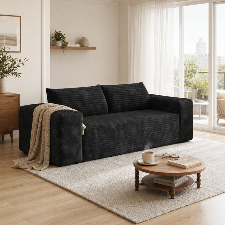 Whisen 78.8" Sofa, 3-Seat Cotton Deep Seat Couch for Living Room Bedroom