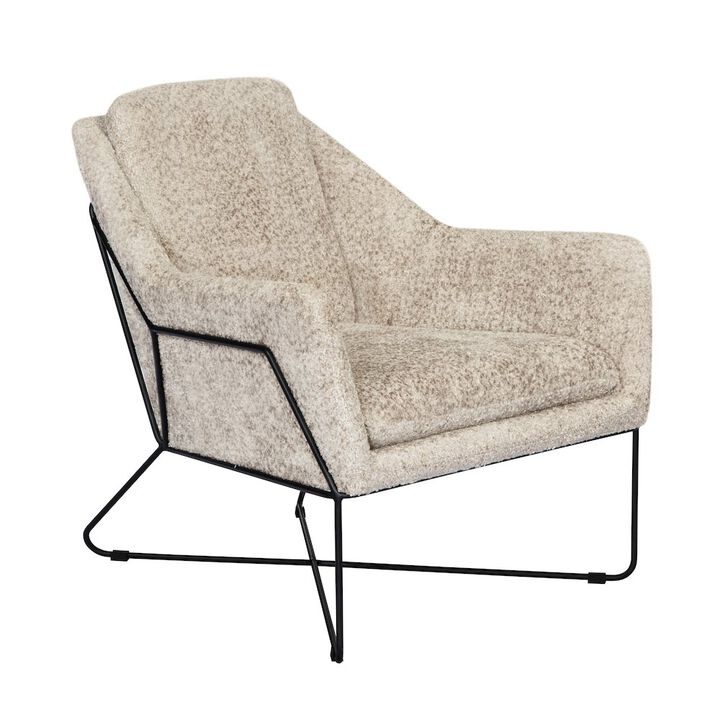Emilia Lounge Chair in Beige Boucle Fabric