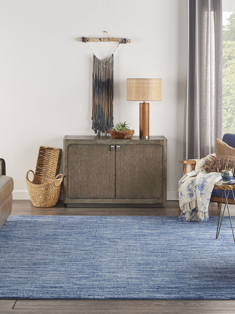 Nourison Essentials NRE01 Navy/Blue 9' x Square Rug image number 9