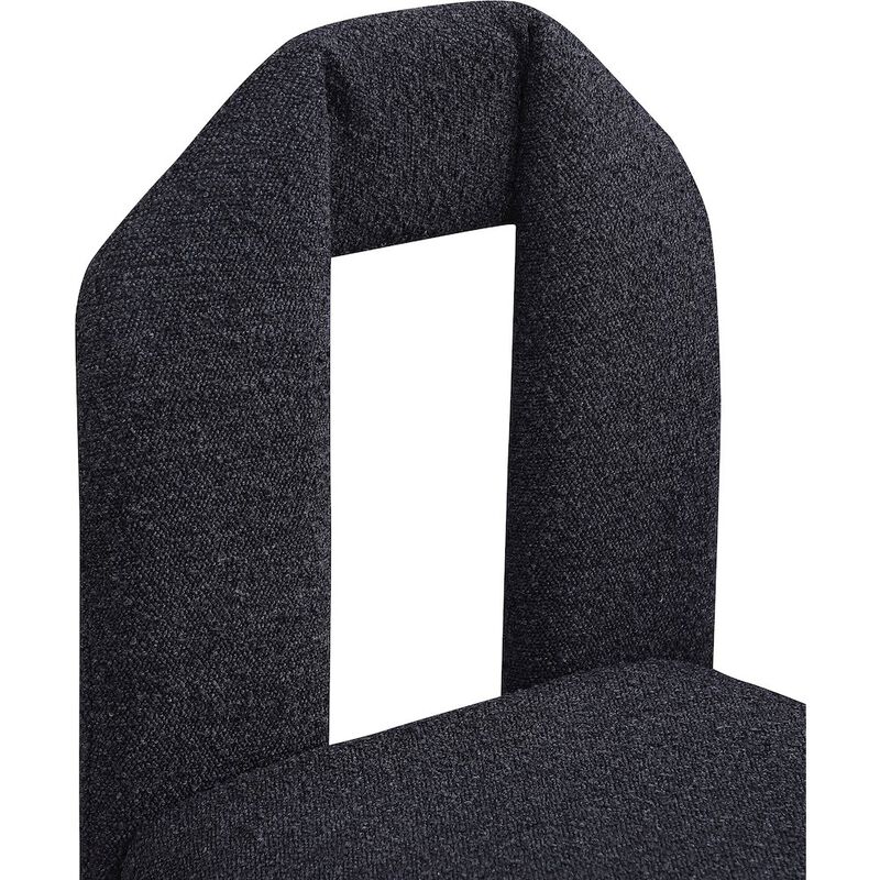 Meridian Furniture Bennett Black Boucle Fabric Dining Chair, Set of 2