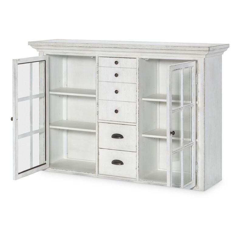 Legacy Classic Cottage Park Credenza Hutch (2 Framed Glass Doors, 2 Adj. Shelves Each)