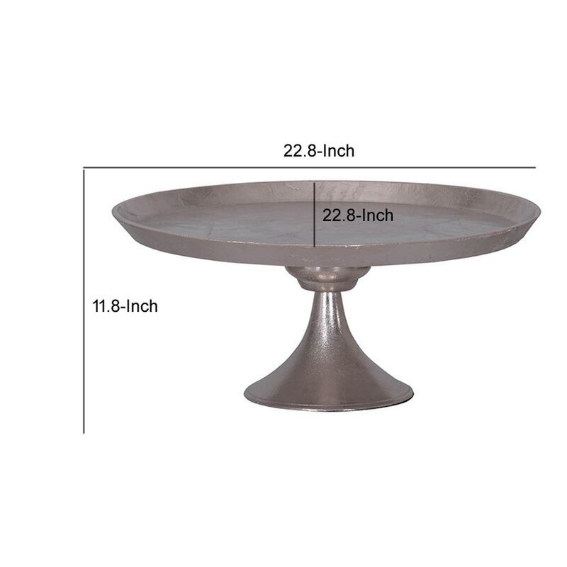 Aluminum Round Footed tray, Silver image number 5