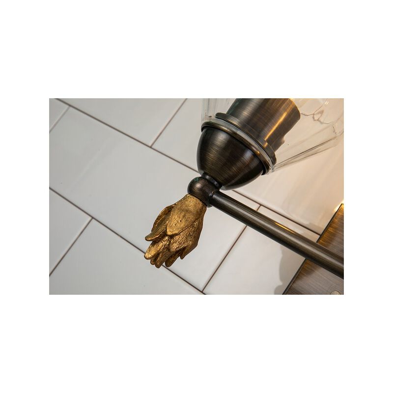 Lucas McKearn Felice 2 Light Vanity Light In Dark Bronze With Gold Accents