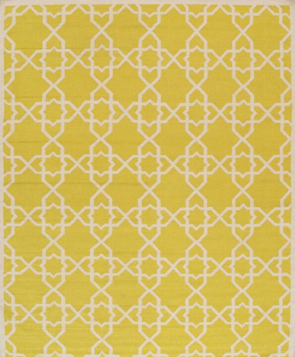 Pasargad Home Kilim Hand-Woven Lamb's Wool Area Rug, 6'0" X 9'0", Gold