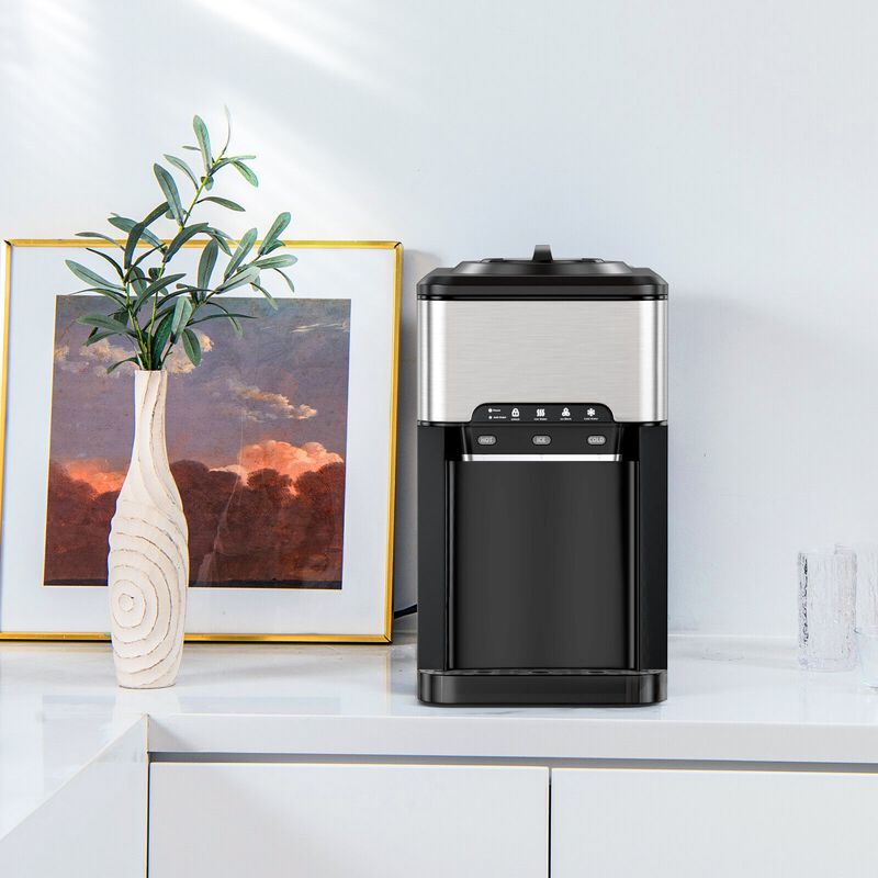 3-in-1 Water Cooler Dispenser with Built-In Ice Maker and 3 Temperature Settings for Home or Office