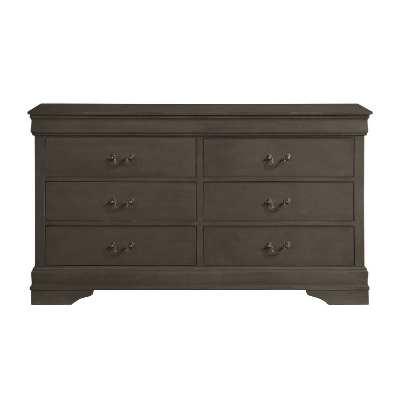 Queen Size Bedroom Set, Gray Finish, Panel Headboard, 5-Piece Set with Bed, 2 Nightstands, Dresser and Chest image number 5