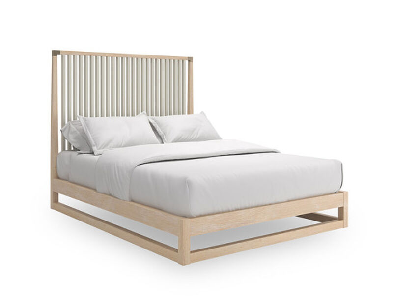 Pinstripe Slatted King Bed Light