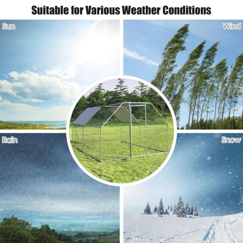 Hivvago 9.5 x 12.5 Feet Large Walk In Chicken Coop Run House image number 2