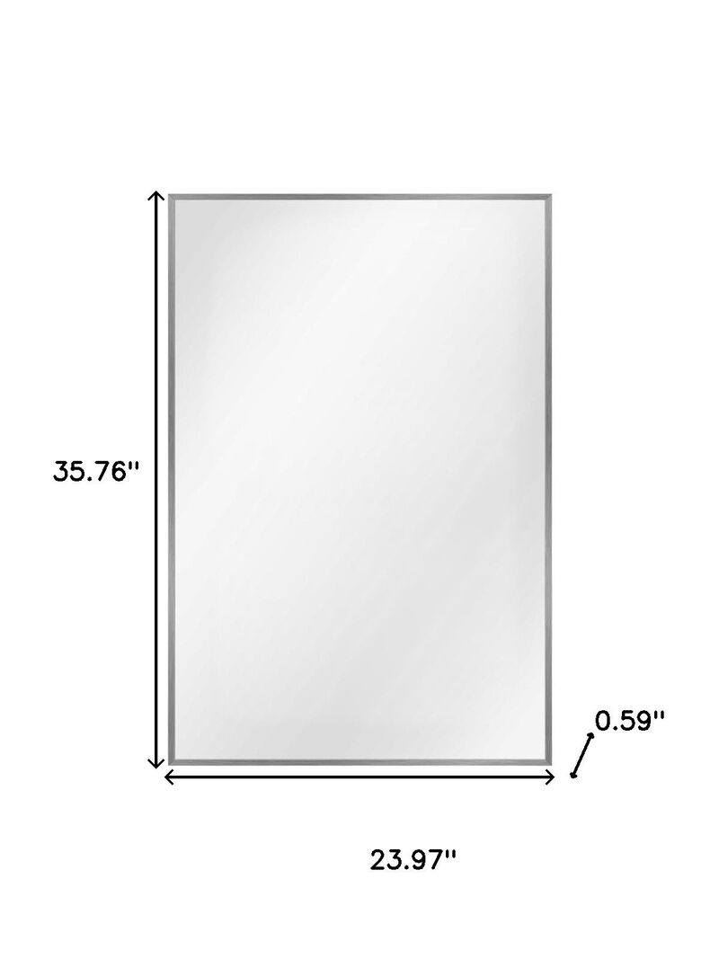 HomeRoots 36" Silver Aluminum Framed Accent Mirror image number 4