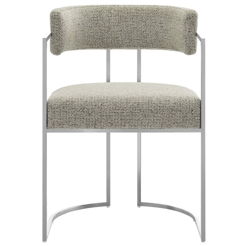 Modway Huron Curved Back Fabric and Metal Dining Accent Chair