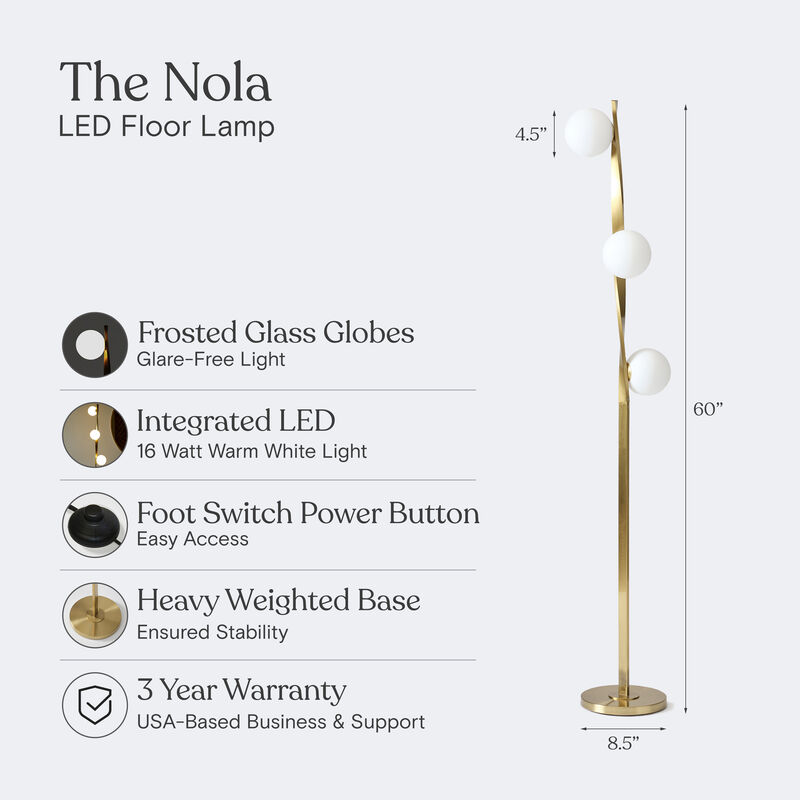 Nola Gold LED Floor Lamp image number 9