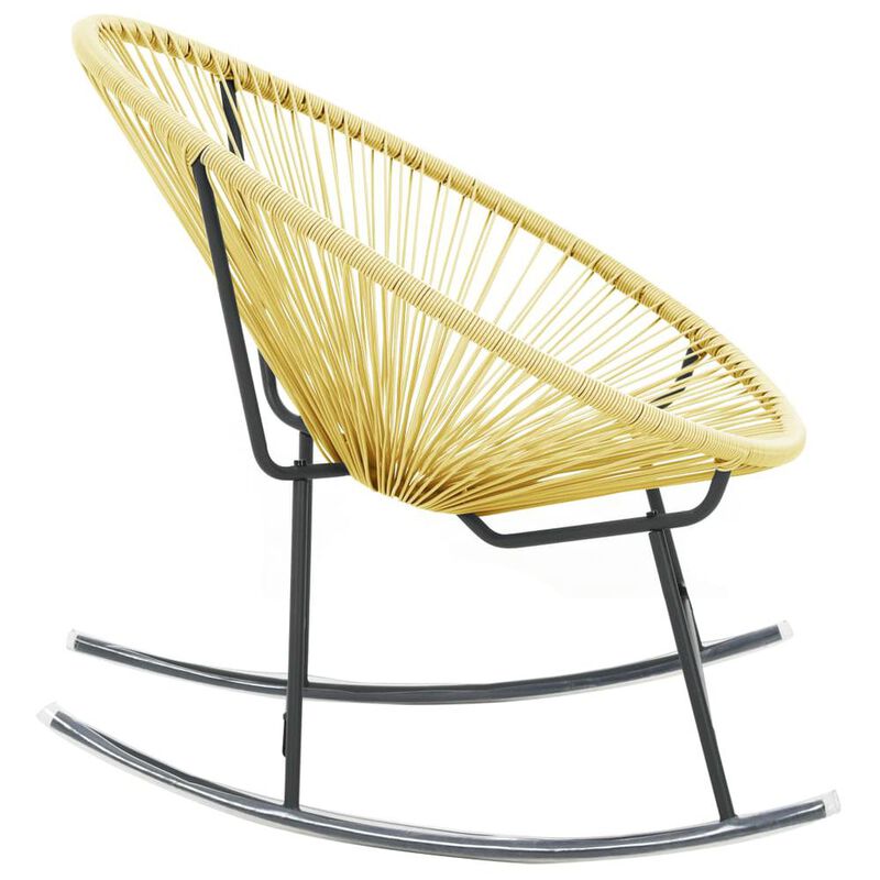 vidaXL Outdoor Rocking Moon Chair Poly Rattan Beige 3140