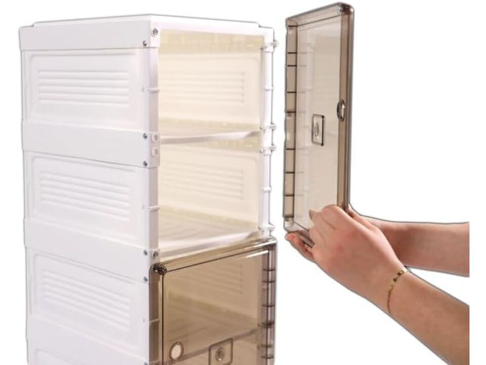 Entryway Shoe Rack Closet Storage 4 Collapsible Stackable Shelves