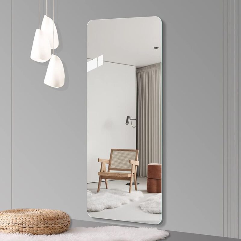 ELEMENT ACE 65 Inch x 24 Inch Full Body Round Corner Wall Hanging Mirror High Definition Explosion-Proof 5mm Silver Mirror for Living Room Bedroom Cloakroom Home Use image number 3