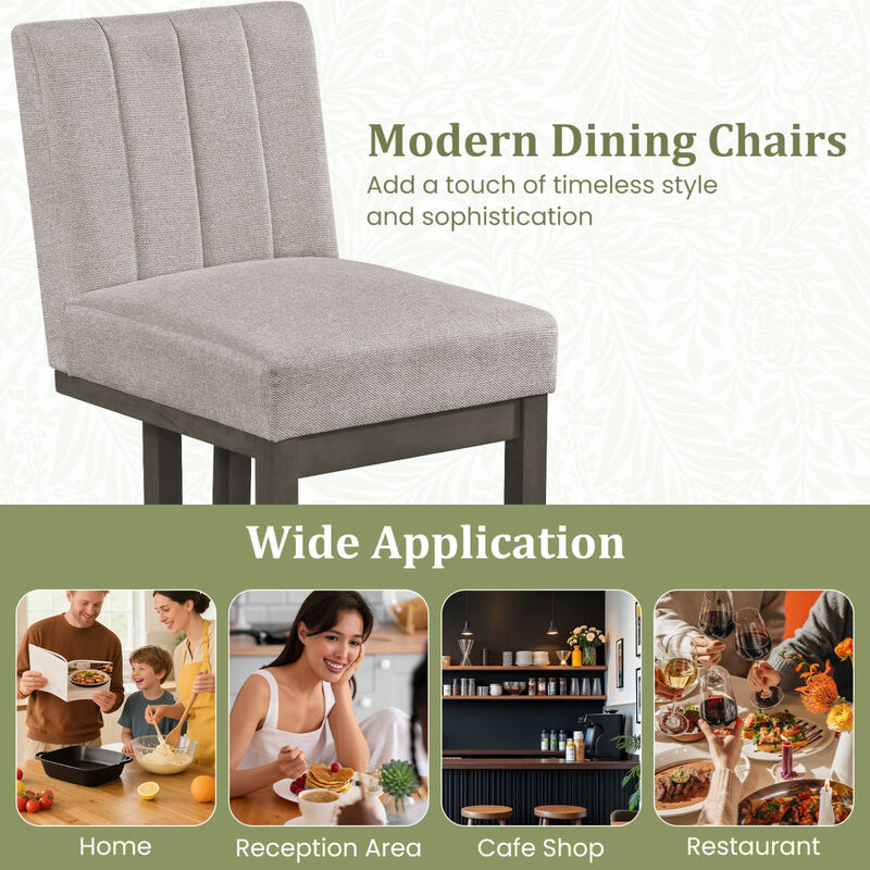 Set of 4 Farmhouse Upholstered Dining Chairs with Thick Cushioned Seats image number 3