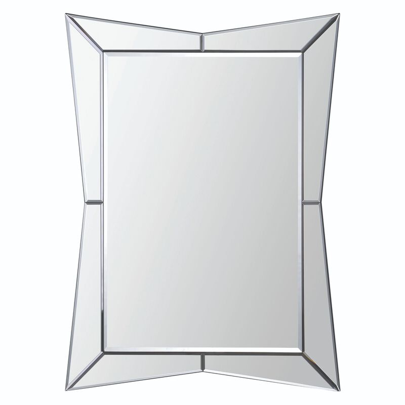 32" Clear Beveled Framed Wall Mirror