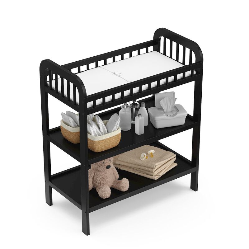 Storkcraft Pasadena Changing Table with Water-Resistant Changing Pad - Black
