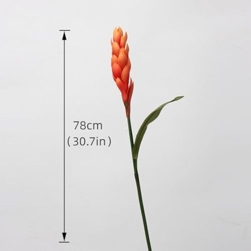 2 Piece Orange Artificial Lily Flower Stems Wedding Centerpiece Decor image number 3
