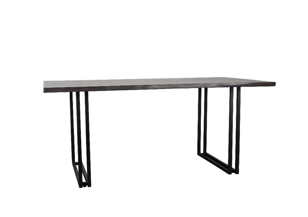 Porter Designs Manzanita Live Edge Solid Sheesham Wood Dining Table, Gray