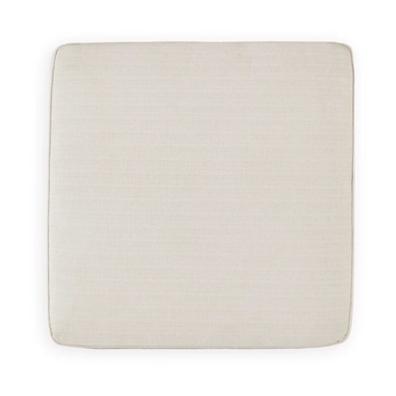 42 Inch Ottoman, Oversized Cushion, Modern Style, Soft Beige Polyester - Benzara