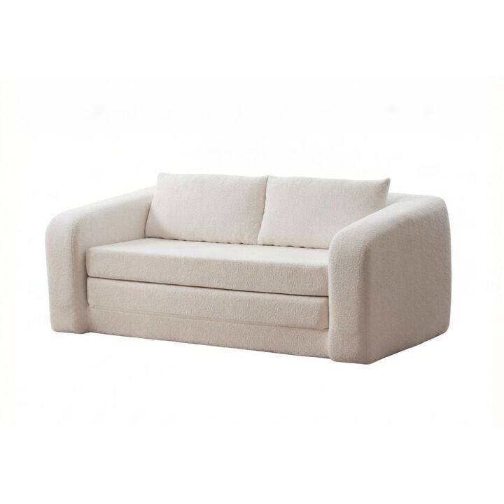 GOODSILO 2-in-1 Pull Out Foldable Loveseat Sofa Bed with Armrest & Backrest Pillows