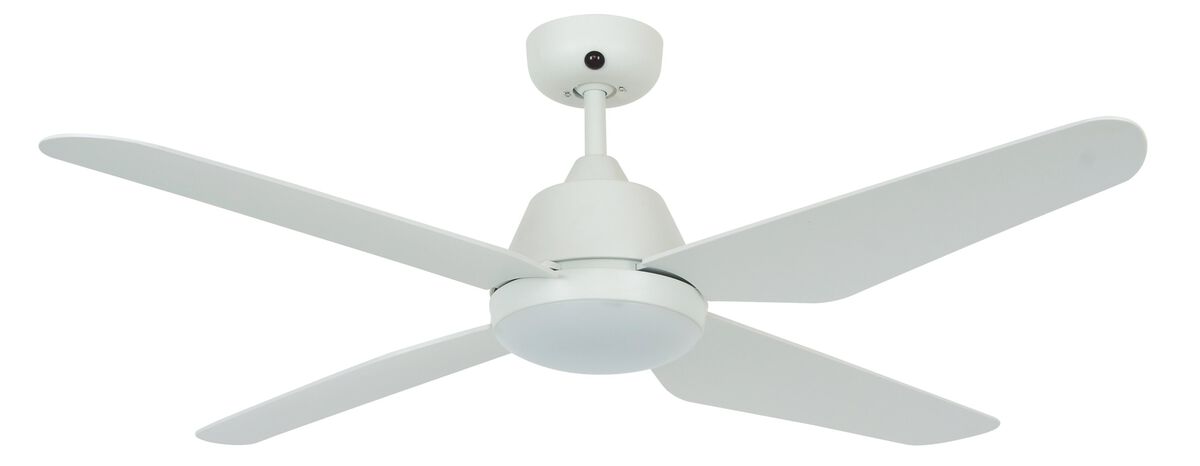 Lucci Air Aria 52" Ceiling Fan with Light and Remote, Modern White LED Ceiling Fan with Lights, Damp Rated, Indoor/Outdoor Ceiling Fan