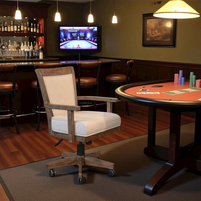 Starlight Canyon Home Solid Wood Game Chair with Casters, Cushion Seat for Poker Table Chairs image number 3