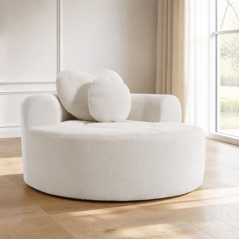 GOODSILO Multi-functional Round Memory Foam Sectional Convertible Sofa Bed Cloud Couch for Small Living Spaces, Apartments and Offices image number 3