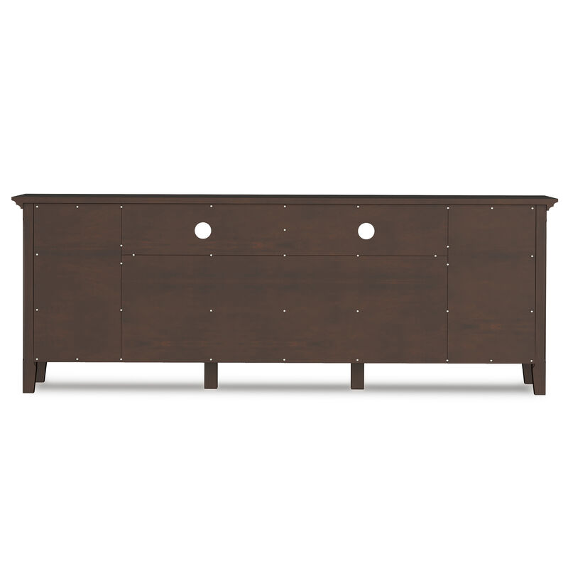 Acadian SOLID WOOD 72 inch Wide Transitional TV Media Stand in Brunette Brown For TVs up to 80 inches