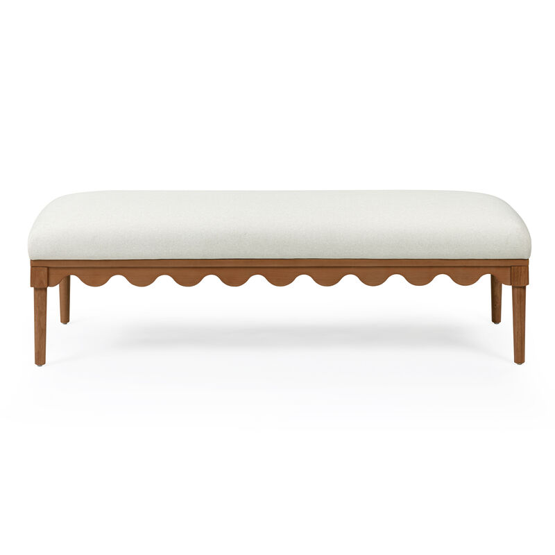 Oodle Bronze Vegan Mohair Bench in Walnut image number 2