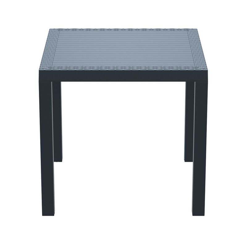 31.5" Coffee Brown Wickerlook Square Patio Dining Table