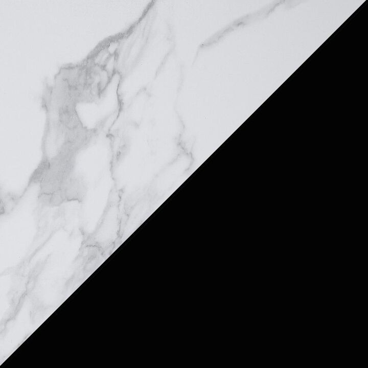 Convience Concept, Inc. Oxford End Table with Shelves White Faux Marble/Black