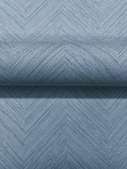 Caladesi Blue Linen Chevron Wallpaper