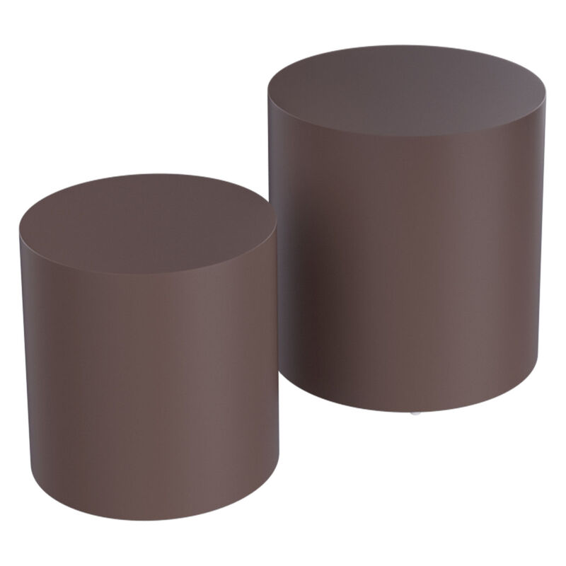 Upgrade MDF Nesting table set of 2, Multifunctional for Living room/Small Space/Goods Display, Brown image number 1