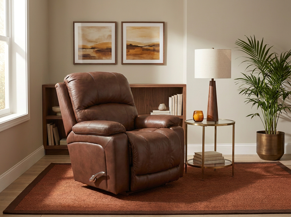 Greyson Chocolate Leather Rocking Recliner